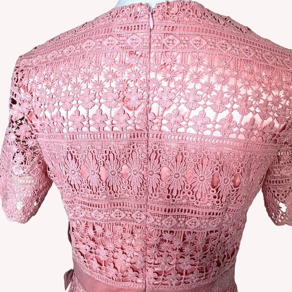 Rachel Parcell Pink Bride Lace Crochet Dress Womens M Coquette Legally Blonde‎ - Picture 6 of 15